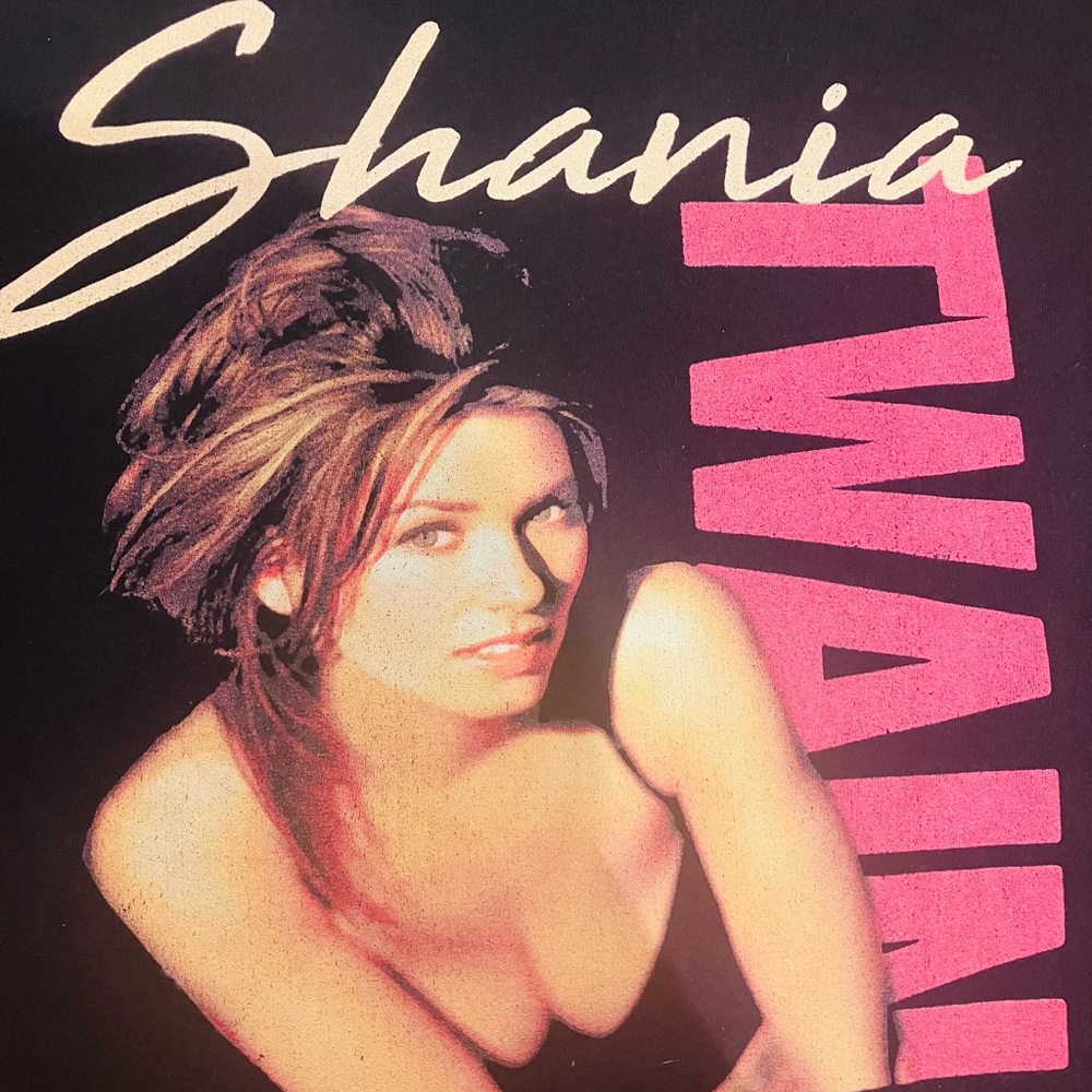 Shania Twain 90’s country Black Crew Neck Tee